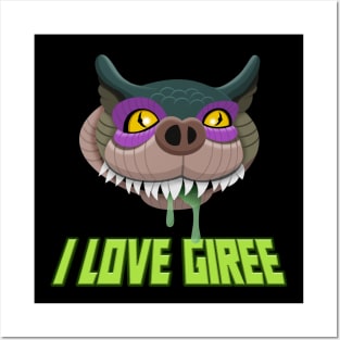 I Love Giree - No Heart - Green Posters and Art